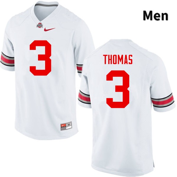 Ohio State Buckeyes Michael Thomas Men's #3 White Game Stitched College Football Jersey